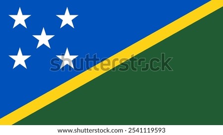 Flag of Solomon Islands, 16:9 Format, Solomon Islands Flag, Vector Images