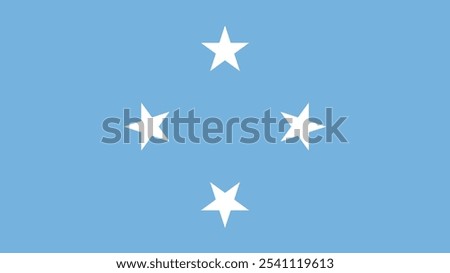 Flag of Micronesia, 16:9 Format, Micronesia Flag, Vector Images