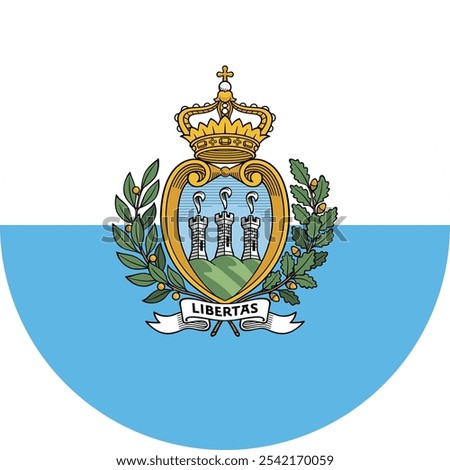 San Marino Circle Flag, Circle Flag of San Marino, Vector Images