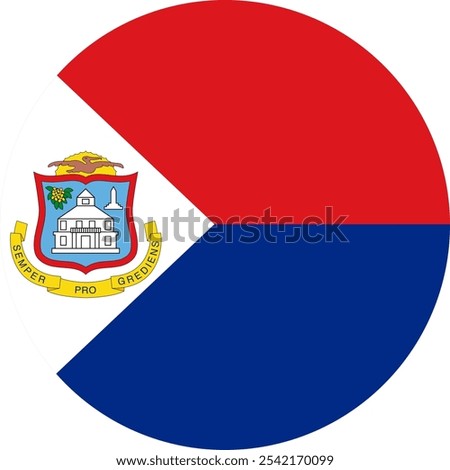 Sint Maarten Circle Flag, Circle Flag of Sint Maarten, Vector Images