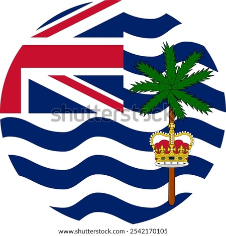 British Indian Ocean Territory Circle Flag, Circle Flag of the Commissioner of the British Indian Ocean Territory, Vector Images