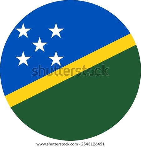 Solomon Islands Circle Flag, Circle Flag of Solomon Islands, Vector Images