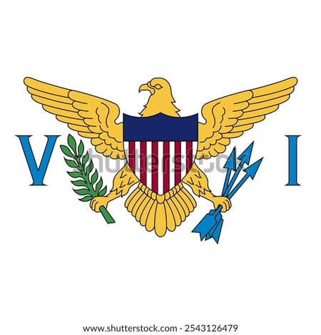 United States Virgin Islands Circle Flag, Circle Flag of the United States Virgin Islands, Vector Images