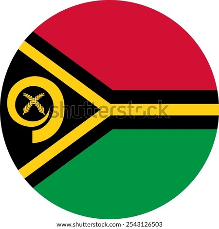 Vanuatu Circle Flag, Circle Flag of Vanuatu, Vector Images