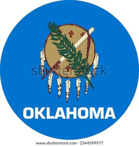 Oklahoma Circle Flag, Circle Flag of Oklahoma, USA, Vector Images