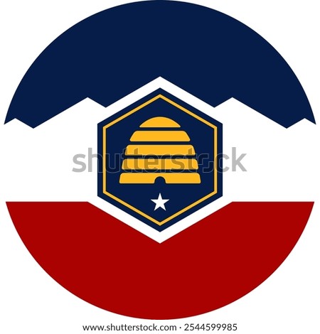 Utah Circle Flag, Circle Flag of Utah, USA, Vector Images