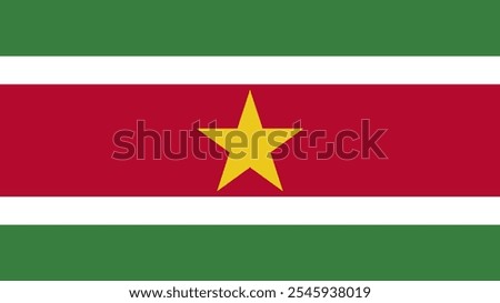 Flag of Suriname, 16:9 Format, Suriname Flag, Vector Images