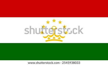 Flag of Tajikistan, 16:9 Format, Tajikistan Flag, Vector Images