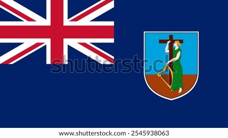 Flag of Montserrat, 16:9 Format, Montserrat Flag, Vector Images