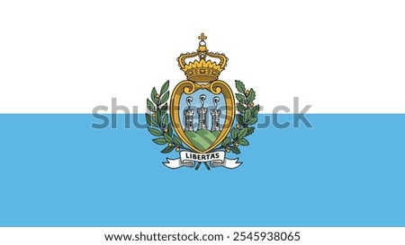 Flag of San Marino, 16:9 Format, San Marino Flag, Vector Images