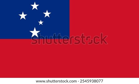 Flag of Samoa, 16:9 Format, Samoa Flag, Vector Images