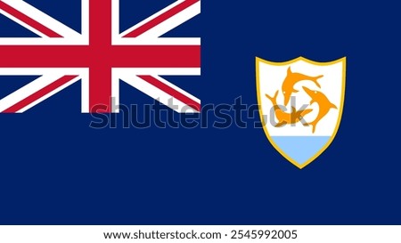 Flag of Anguilla, 16:9 Format, Anguilla Flag, Vector Images