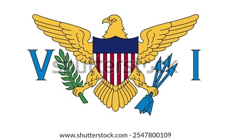 Flag of United States Virgin Islands, 16:9 Format, U.S. Virgin Islands Flag, Vector Images