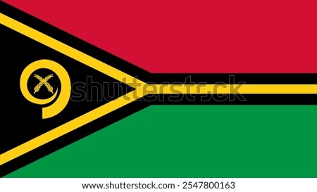 Flag of Vanuatu, 16:9 Format, Vanuatu Flag, Vector Images