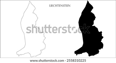 Liechtenstein Blank Map, Liechtenstein Map Outline Vector Images