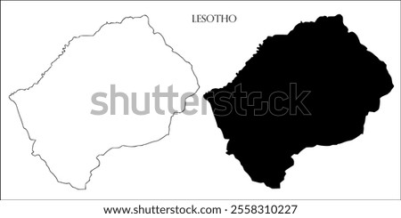 Lesotho Blank Map, Lesotho Map Outline Vector Images