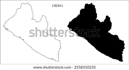 Liberia Blank Map, Liberia Map Outline Vector Images