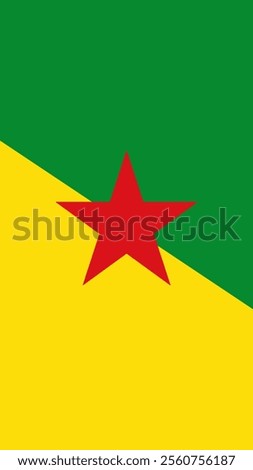 Vertical Flag of French Guiana, 9:16 Format, Vertical French Guiana Flag, Vector Images