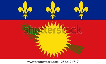 Flag of Guadeloupe, 16:9 Format, Guadeloupe Flag, Vector Images