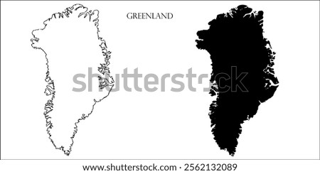 Greenland Blank Map, Greenland Map Outline Vector Images