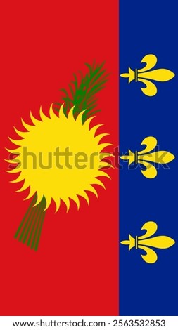 Vertical Flag of Guadeloupe, 9:16 Format, Vertical Guadeloupe Flag, Vector Images