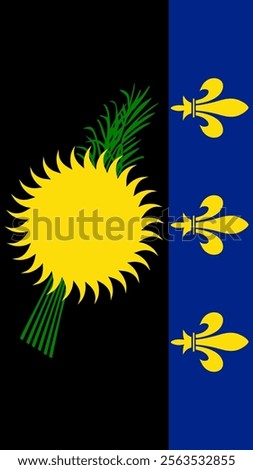 Vertical Guadeloupe Flag, 9:16 Format, Vertical Flag of Guadeloupe, Vector Images