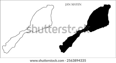 Jan Mayen Blank Map, Jan Mayen Map Outline Vector Images