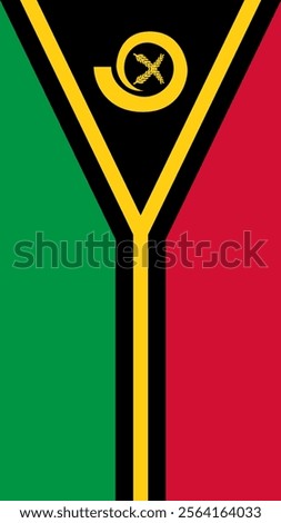 Vertical Flag of Vanuatu, 9:16 Format, Vertical Vanuatu Flag, Vector Images