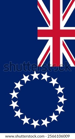 Vertical Flag of Cook Islands, 9:16 Format, Vertical Cook Islands Flag, Vector Images