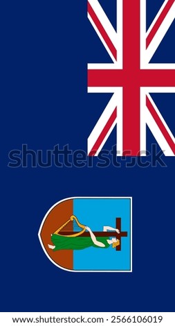 Vertical Flag of Montserrat, 9:16 Format, Vertical Montserrat Flag, Vector Images