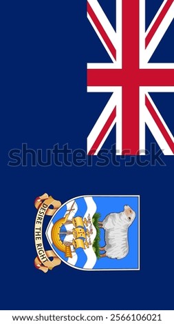 Vertical Flag of Falkland Islands, 9:16 Format, Vertical Falkland Islands Flag, Vector Images