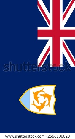 Vertical Flag of Anguilla, 9:16 Format, Vertical Anguilla Flag, Vector Images