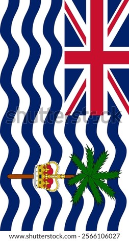 Vertical Flag of British Indian Ocean Territory, 9:16 Format, Vertical British Indian Ocean Territory Flag, Vector Images