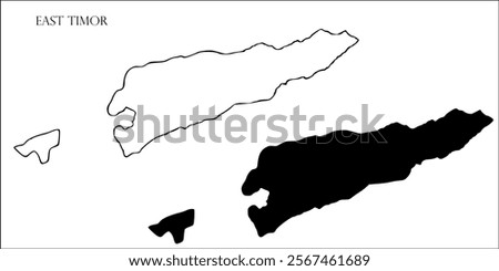 East Timor Blank Map, East Timor Map Outline Vector Images