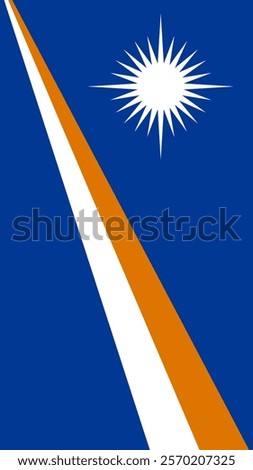 Vertical Flag of Marshall Islands, 9:16 Format, Vertical Marshall Islands Flag, Vector Images