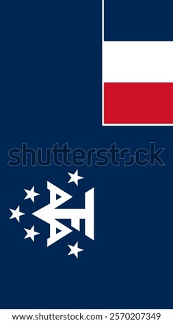 Vertical Flag of French Southern and Antarctic Lands, 9:16 Format, Vertical French Southern and Antarctic Lands Flag, Vector Images