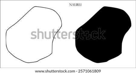 Nauru Blank Map, Nauru Map Outline Vector Images