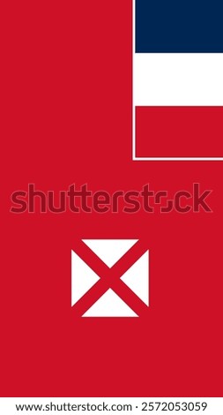 Vertical Flag of Wallis and Futuna, 9:16 Format, Vertical Wallis and Futuna Flag, Vector Images