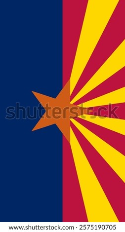 Vertical Flag of Arizona, 9:16 Format, Vertical Arizona Flag, Vector Images