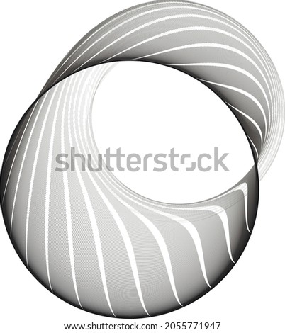 Modern abstract vector illustration. Digital futuristic monochrome linear shape. Beauty of complex contemporary technologies. Geometric background. Element of design.