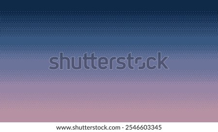 Pixel art gradient dithering background. Evening or sunset sky seamless pattern when docking horizontally, vector.