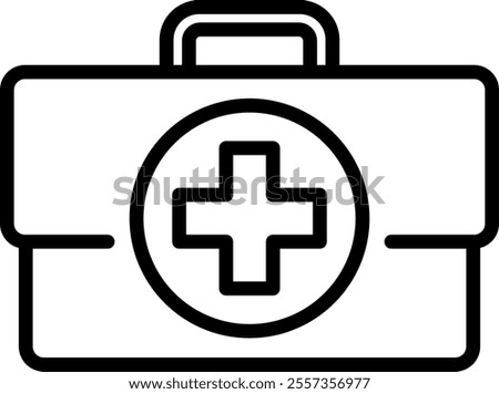 Medical first aid kit line icon. Emergency medical box outline vector sign. Suitcase with cross linear style pictogram. Healthcare symbol, logo illustration. Editable stroke.