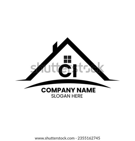 CI real estate logo, CI home or house Logo, CI Icons, CI monogram template