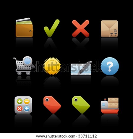 Shopping Icon Set for multiple applications. In Adobe Illustrator EPS 8.
