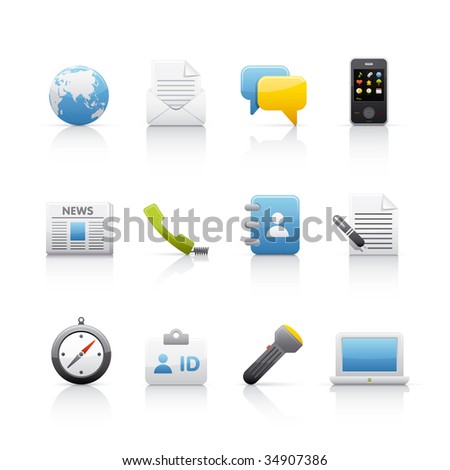 Office and Business Set of icons on white background in Adobe Illustrator EPS 8 format for multiple applications.