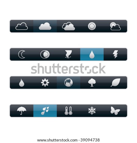 Interface Icons - Weather and Climate. Editable Vector File in Adobe Illustrator EPS 8.