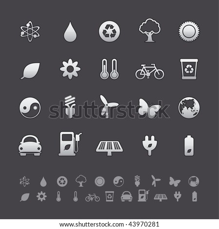 Gray Deluxe Icon Sets - Ecology Buttons in Adobe Illustrator EPS 8. For multiple applications. See more in my portfolio...