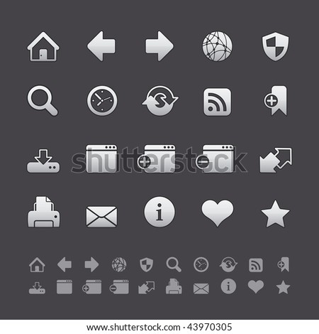 Gray Deluxe Icon Sets - Web and Internet Buttons in Adobe Illustrator EPS 8. For multiple applications. See more in my portfolio...