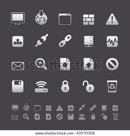 Gray Deluxe Icon Sets - Web and Internet Buttons in Adobe Illustrator EPS 8. For multiple applications. See more in my portfolio...