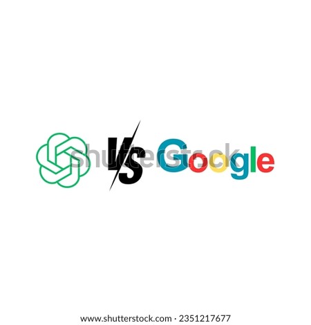 Chatgpt vs google concept design. Vector design Illustration. AI vs google concept.